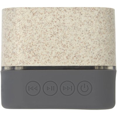 Tarwestro Bluetooth® 5.0-speaker gemaakt van 51% tarwestro en 49% PP-materiaal. Beschikt over een ingebouwde oplaadbare lithium-ion batterij van 350 mAh die tot 1,5 uur afspeeltijd levert bij maximaal volume. Met een luidsprekeruitgang van 3 watt en ingebouwde muziekbedieningselementen/microfoon is de Aira Bluetooth®-speaker de perfecte desktopspeaker. Verpakt in een geschenkverpakking en geleverd met een gebruiksaanwijzing (beide gemaakt van duurzaam materiaal). Geleverd met micro-USB-oplaadkabel. 