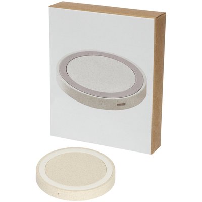 5W draadloos oplaadstation gemaakt van tarwestro gemengd plastic materiaal, waardoor er minder plastic nodig is. Om een apparaat zonder draadloze technologie op te laden is een externe draadloze laadontvanger of ontvangerbehuizing vereist.Verpakt in een geschenkverpakking en geleverd met een gebruiksaanwijzing (beide gemaakt van duurzaam materiaal). Micro-USB-oplaadkabel inbegrepen.